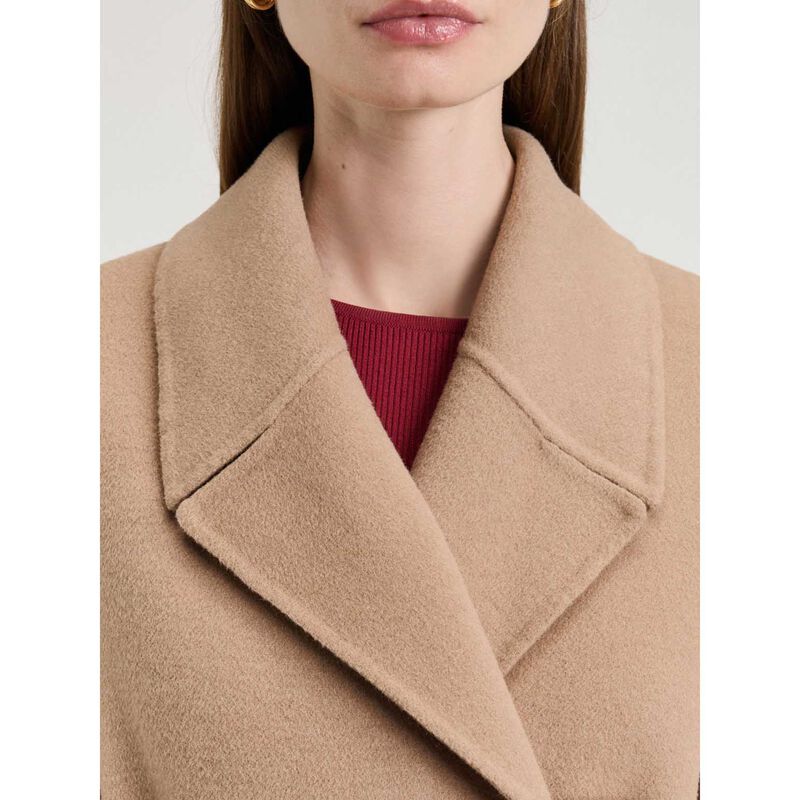 Veronika Maine Double Faced Wool Belted Short Coat image number 2